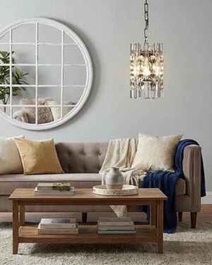 Mid-Century Modern Glass Rod Pendant Lamp