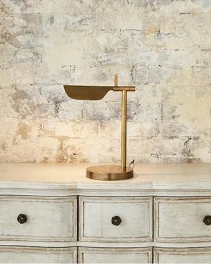 Mid-Century Modern Brass Geometric Table Lamp