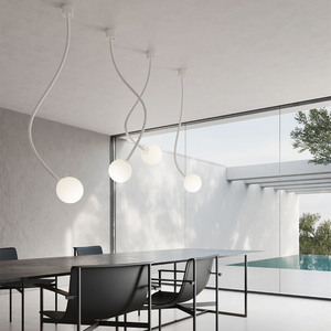 Minimalist Flexible Arm and Orb Pendant Light | Lighting Collective | cluster in a living room