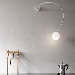 Minimalist Flexible Arm and Orb Wall Light | Lighting Collective | in a kitchen