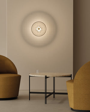 Minimalist Textured Glass Wall Light in a dining room