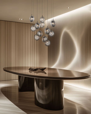 Modern Double Glass Pendant | Lens