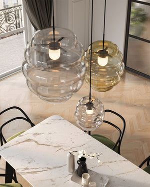 Mouth-Blown Crystal Cloud Pendant Light | Blimp