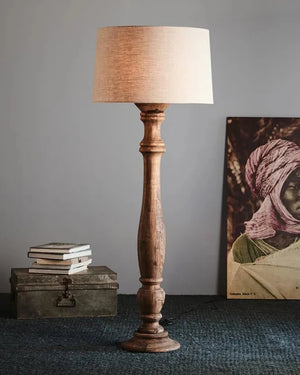 Organic Wooden Candlestick Floor Lamp