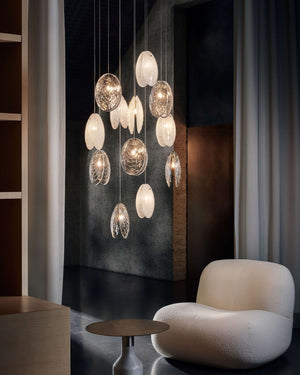 Organic Hand-Blown Crystal Shell Pendant | Single