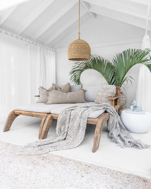 Organic Round Bell Pendant | Mila | Lighting Collective | Pendant in Living Room Above Couch