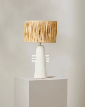 Raffia Shade Sculptural Table Lamp