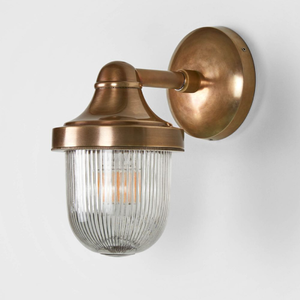 Outdoor Classic Brass Wall Light | Lighting Collective | turned on brass finish