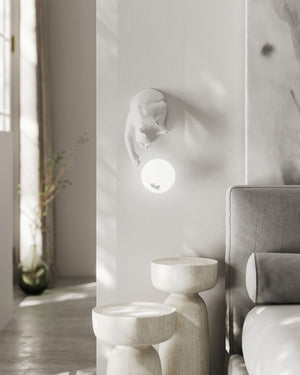 Playful Ceramic Cat Wall Light-Lighting Collective
