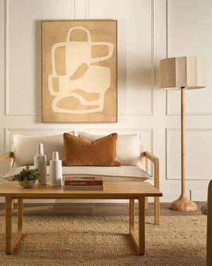 Pleated Shade & Wooden Floor Lamp