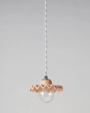 Pleated Ceramic Pendant | Assorted Finishes | Natural 44