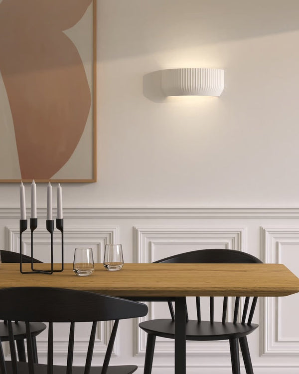 Pleated Plaster Wall Light