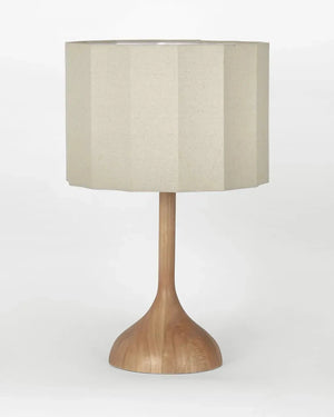 Pleated Shade & Wooden Table Lamp on a plain background | Lighting Collective