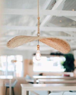 Rattan Japanese Wave Pendant Light