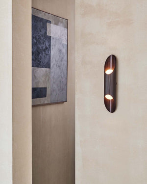 Reeded Brass Up and Down Wall Light