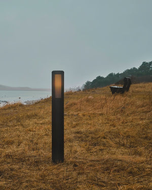 Ribbed Aluminium Cylindrical Garden Light