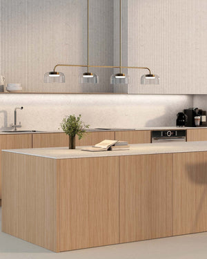 Rounded Glass Linear Pendant Light-Lighting Collective