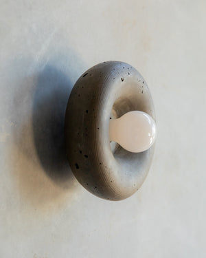 Rounded Disc Concrete Wall Light Moss