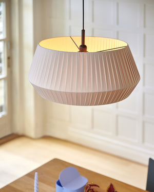 Scandinavian Pleated Pendant Light Large Beige table