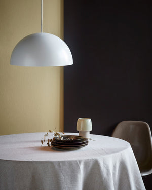 Scandinavian Metal Dome Pendant Lighting Collective White table