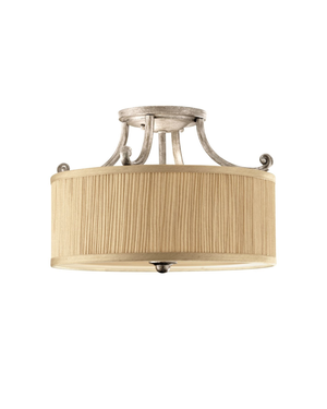 Transitional Hand Brushed Soft Silver Ceiling Light