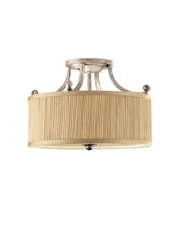 Transitional Hand Brushed Soft Silver Ceiling Light