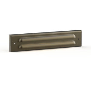 Sleek Rectangular Brass Grooved Step Light | SALE