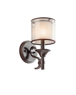 Sleek Contemporary Double Shade Bronze Wall Light