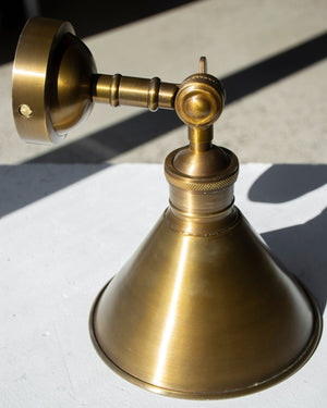 Traditional Antique Brass Shade Wall Light | Lighting Collective | Dark Brass