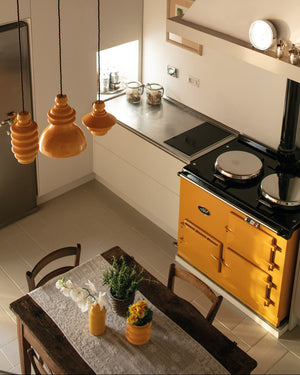 Tuscan Ceramic Geometric Pendant above a kitchen