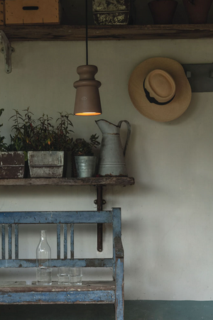 Tuscan Ceramic Outdoor Pendant a vintage rustic style room