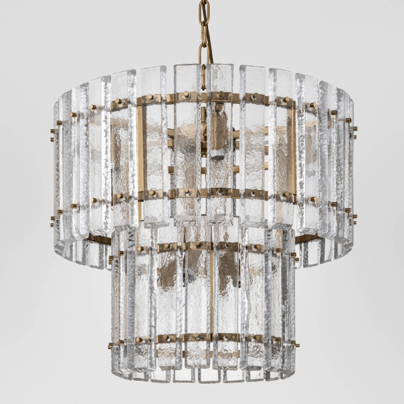 Two-Tiered Textured Crystal Chandelier – Lighting Collective