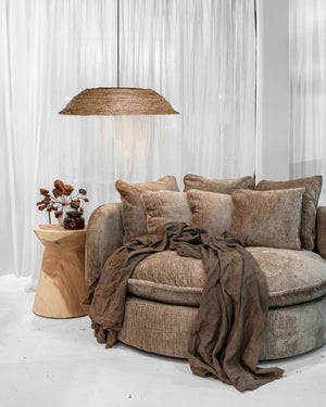 Wide Banana Leaf Shade | Binghi | Lighting Collective | Pendant Above Sofa