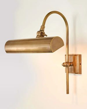 Antique Brass Picture Light | Side View | Light On