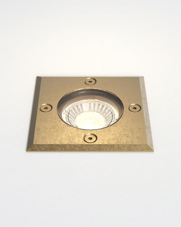 Antique Brass Square Deck Light