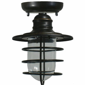 Antique Bronze Industrial Nautical Flush Mount Ceiling Light - Lighting Collective