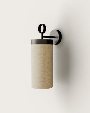 Contemporary Linen Cylindrical Wall Light