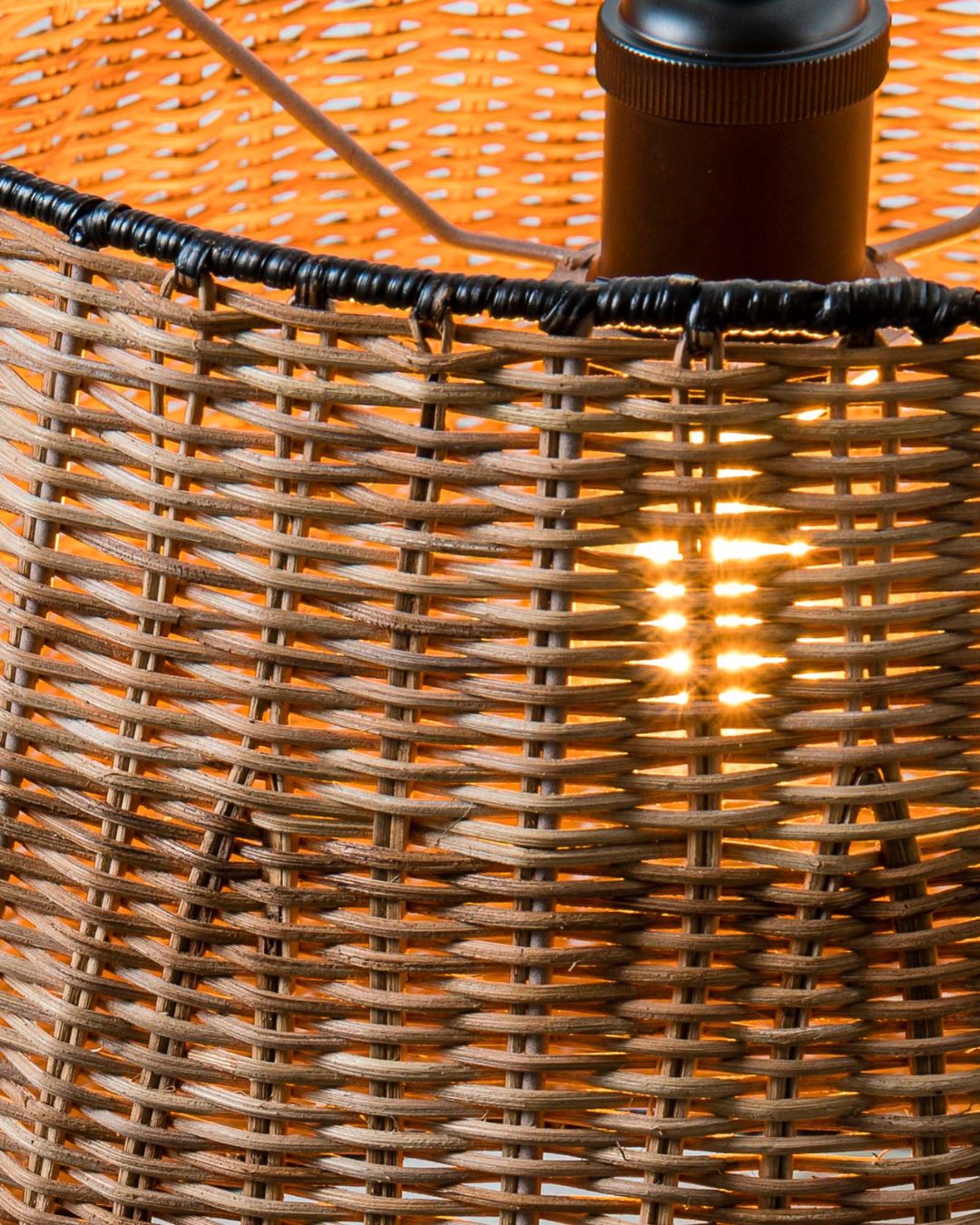 Bonatical Rattan Lighting Black and Natural Rattan Pendant Light | Lighting Collective
