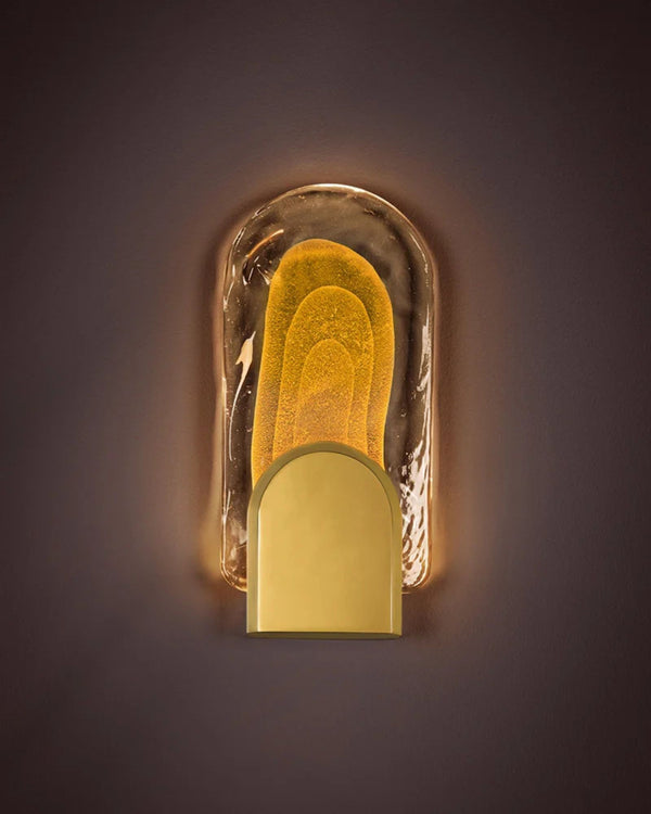 Bubble Layered Glass & Brass Wall Sconce