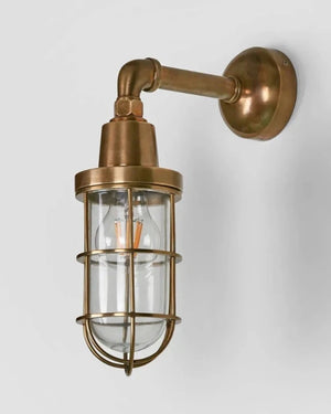 Captains Brass Antique External Wall Light Dark Brass