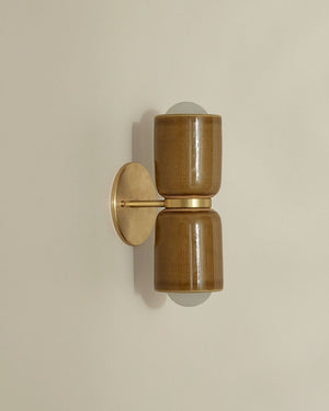 Ceramic Up Down Wall Light Terra 2 Chartreuse Side Light Off