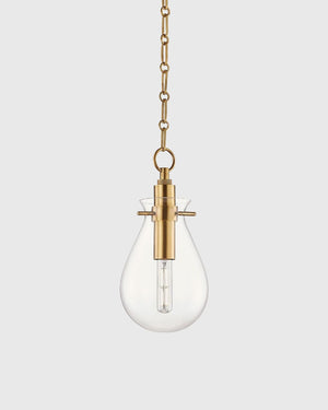 Chain Suspended Glass Teardrop Pendant - Lighting Collective