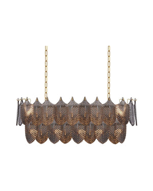 Charcoal Glass Leaf Linear Pendant - Lighting Collective