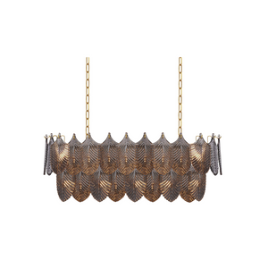 Charcoal Glass Leaf Linear Pendant | Lighting Collective