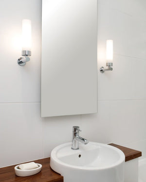 Chrome & Opal Glass Tubular Diffuser Wall Light-Lighting Collective