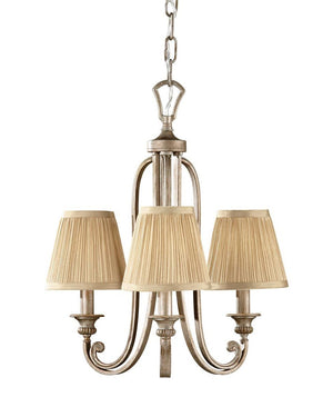 Classic Hand Brushed Soft Silver Chandelier 3 Light 