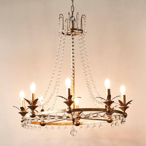 Classic Eclectic Brass and Crystal Chandelier | Lighting Collective | turned on
