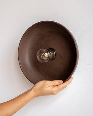 Concrete Bowl Wall Sconce Cocoa