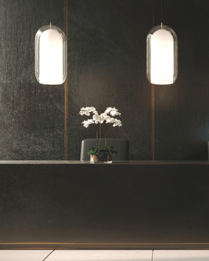 Contemporary Double-Chamber Glass Pendant Hotel Foyer
