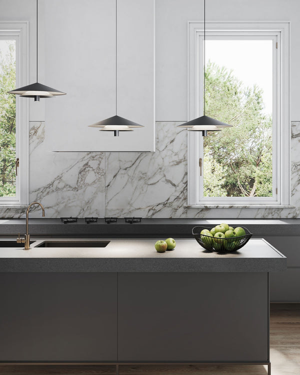 Contemporary Floating Disc Pendant Light